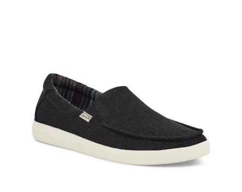 Férfi Tornacipő - Sanuk Sideline 2 Hemp Slip-on - Sanuk Fekete Cipő TLNSMG023